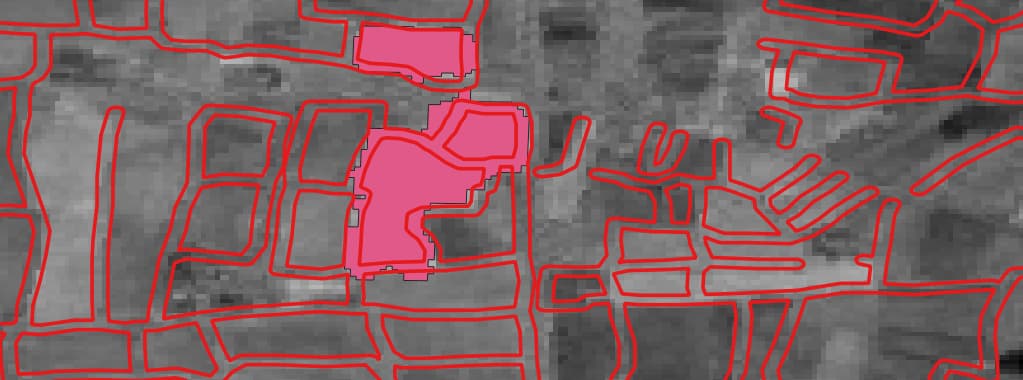 EVI change polygons with buffer