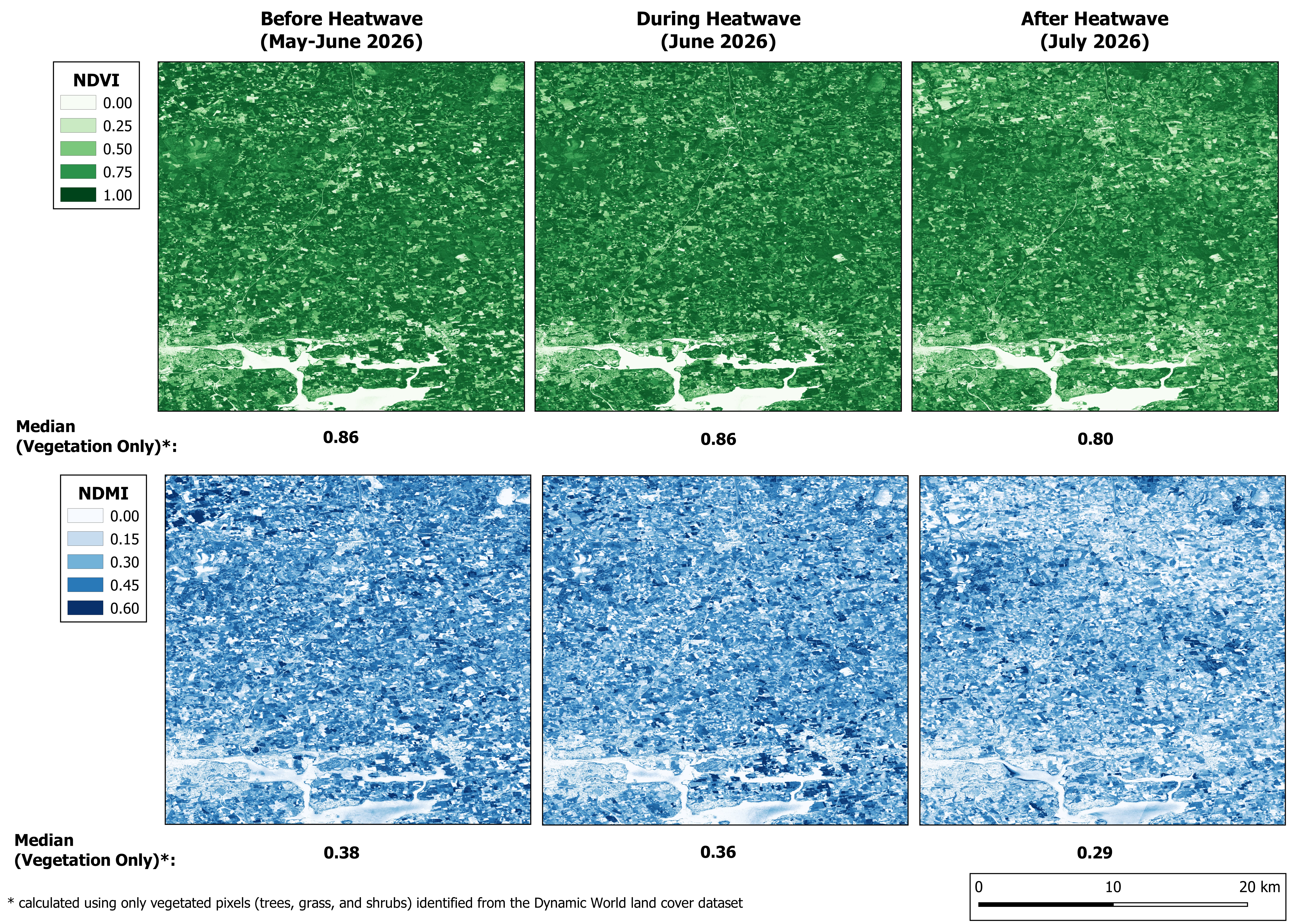 NDVI vs NDMI comparison