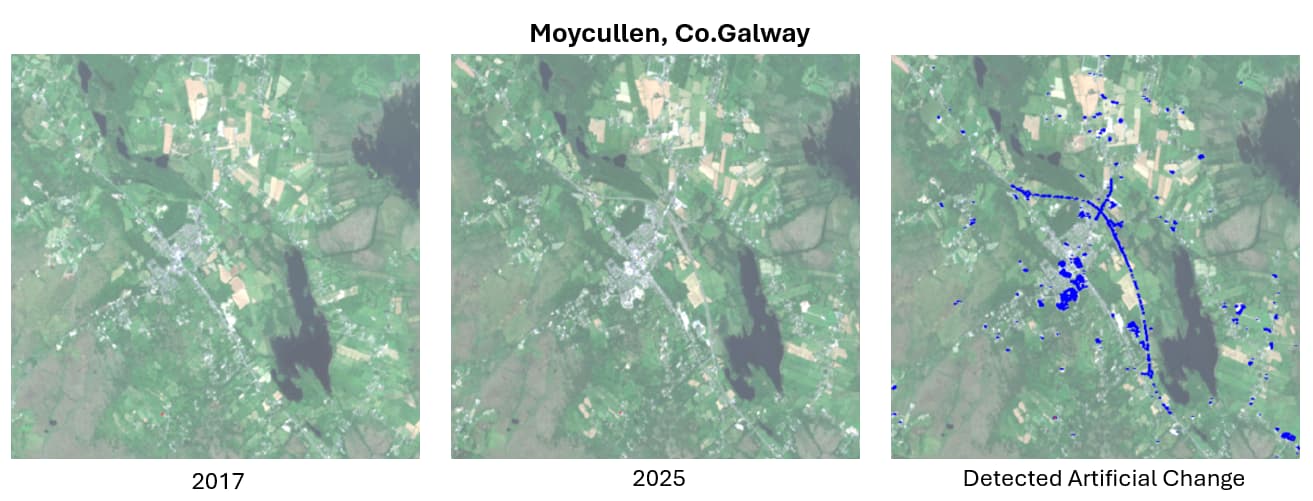 Moycullen, Co. Galway Artificial Surface change 2017-2025
