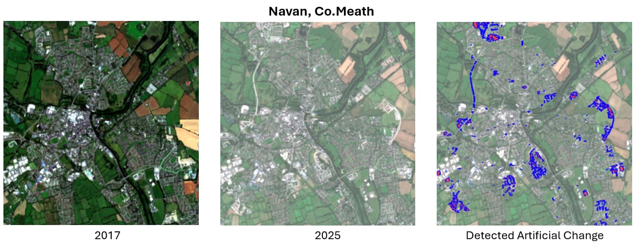 Navan Co. Meath Artificial Surface change 2017-2025