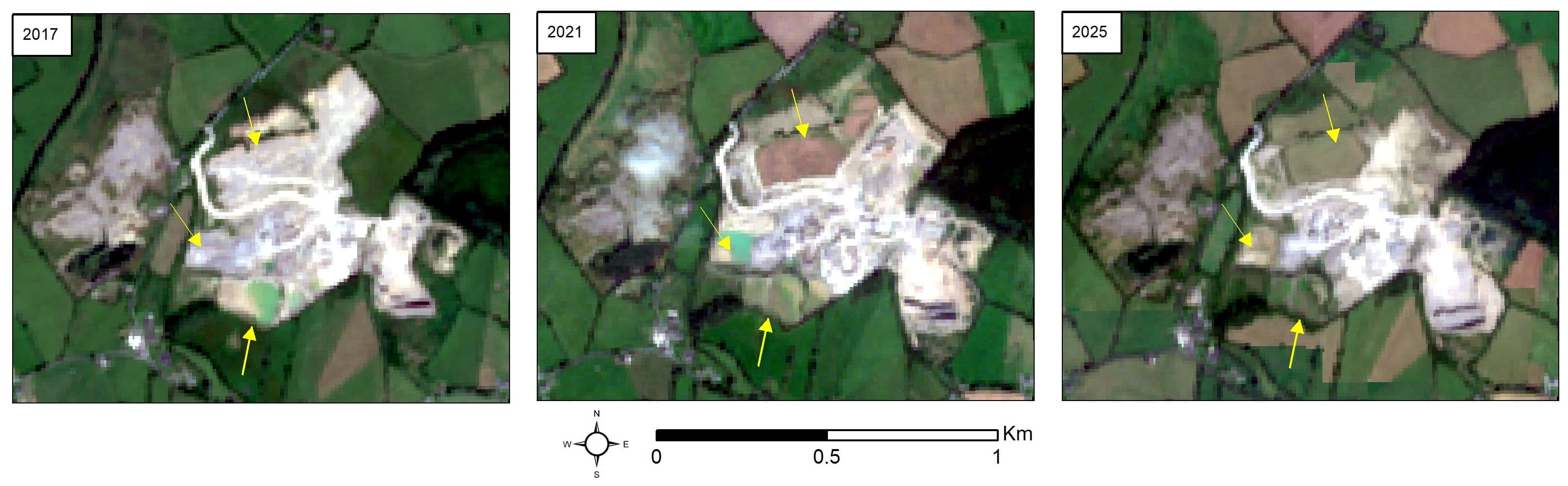 Sentinel-2 RGB images of a Quarry