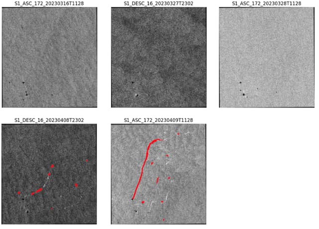 SAM segmentation results on Sentinel 1 imagery