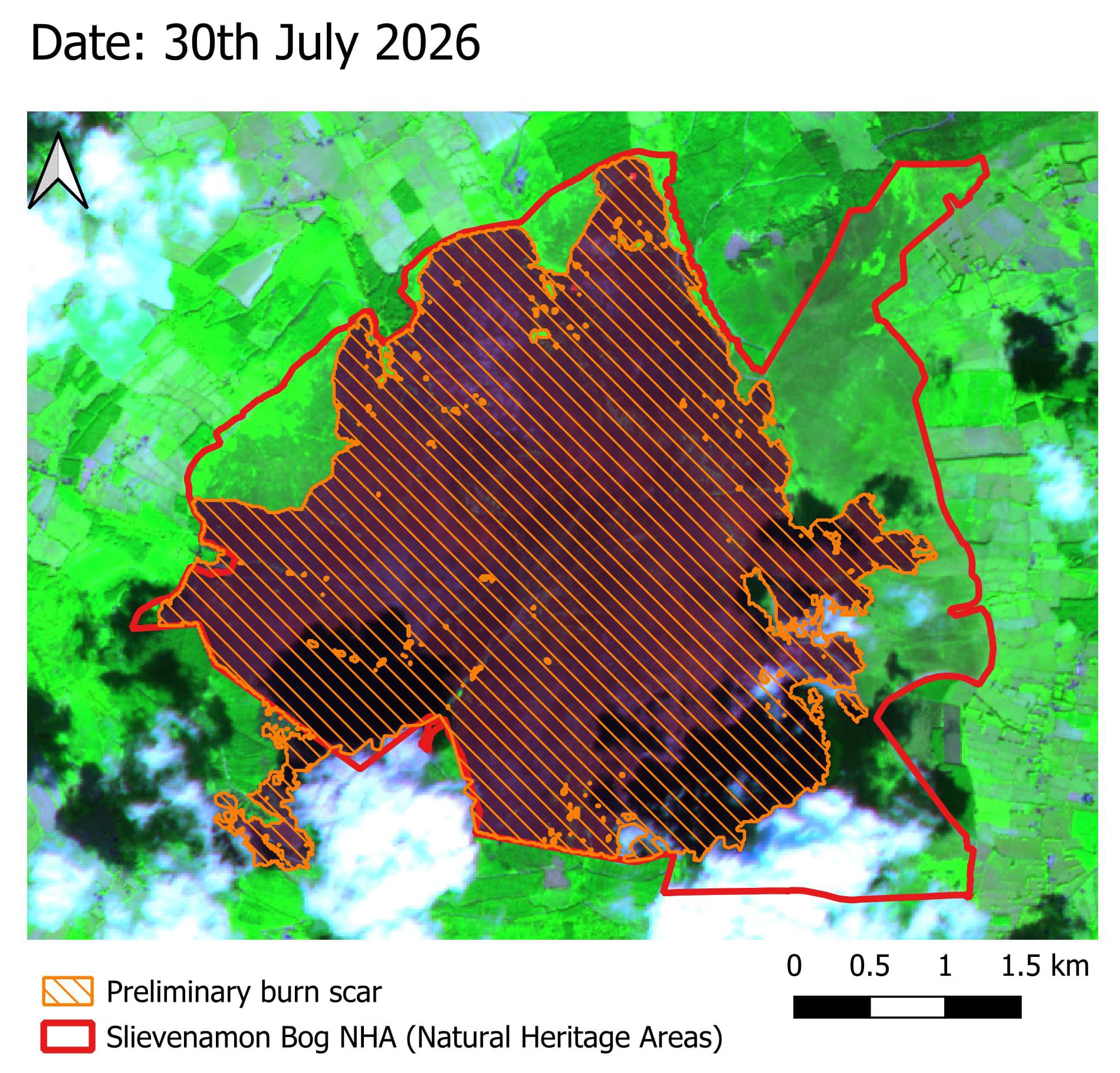 Slievenamon, preliminary burn scar, 30th July